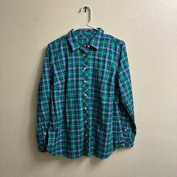 Talbots Plaid Button Down Shirt Size Medium - Picture 2 of 6